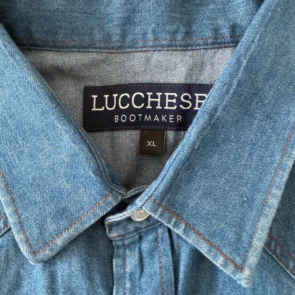 Lucchese Classic Blue Denim Pearl Snap Shirt - Picture 3 of 4